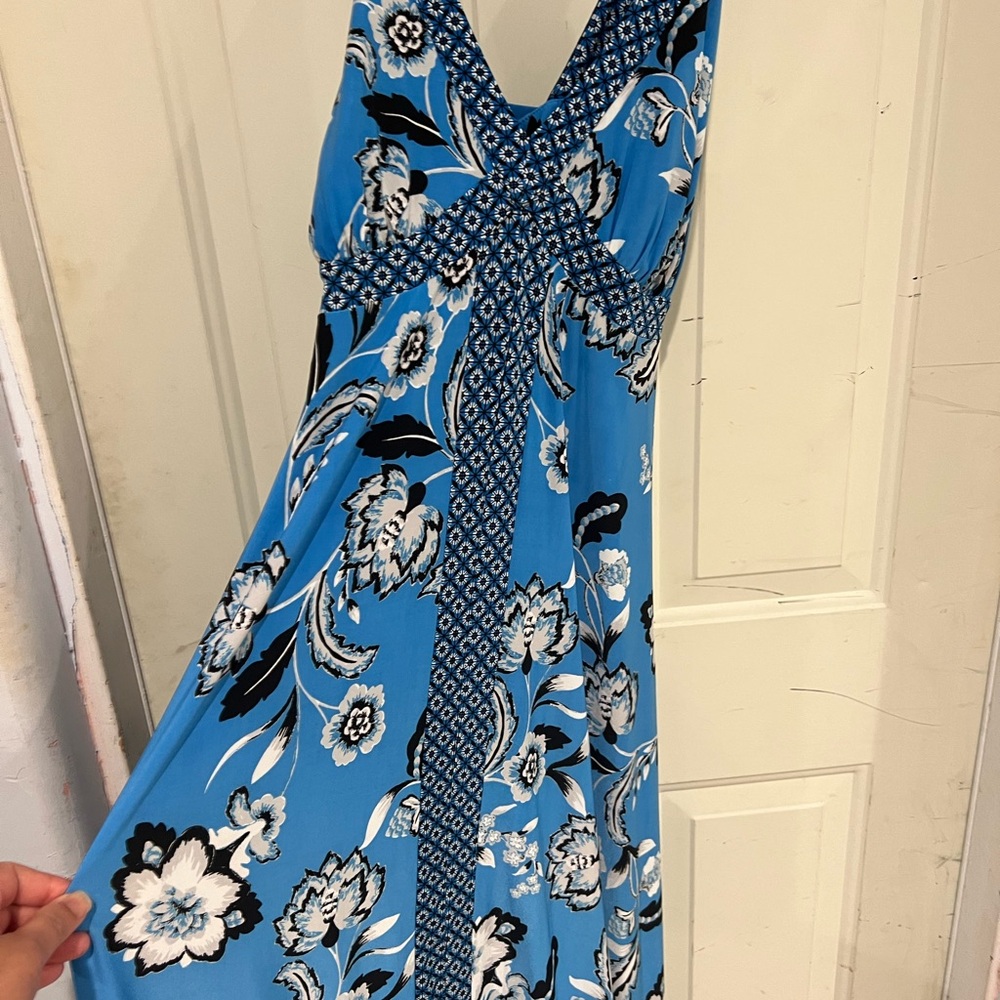 INC International Concepts Blue Floral Midi Dress